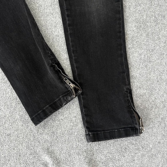 Anine Bing Jeans Womens 30 Low Rise Skinny Black Jax Ankle Zip Stretch - Picture 4 of 11